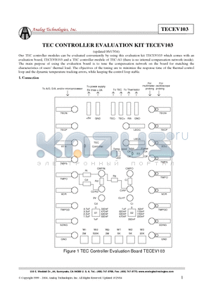 TECEV103 datasheet - TEC CONTROLLER EVALUATION KIT TECEV103