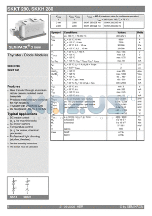 SKKH280 datasheet - Thyristor / Diode Modules