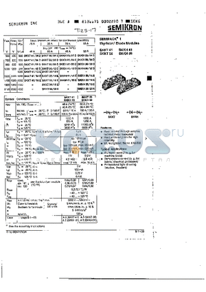 SKKH41 datasheet - SEMIPACK 1 Thyristor / Diode Modules