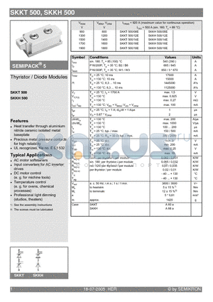 SKKH500/18E datasheet - Thyristor / Diode Modules