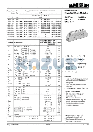 SKKH57/08D datasheet - Thyristor / Diode Modules