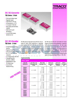 TEG0510 datasheet - DC/DC-Converter,Wandler