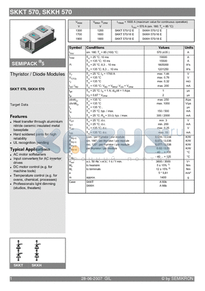 SKKH570/12E datasheet - Thyristor / Diode Modules