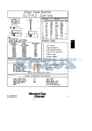 S43100 datasheet - Silicon Power Rectifier