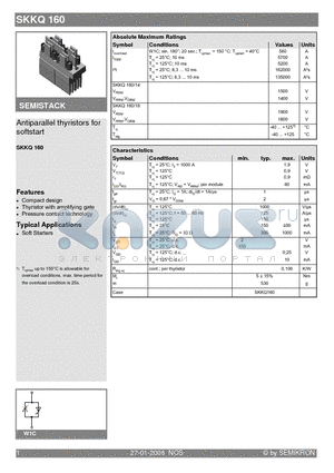 SKKQ160 datasheet - Antiparallel thyristors for softstart
