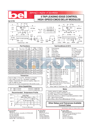 S450-0025-02_10 datasheet - 5 TAP LEADING EDGE CONTROL HIGH -SPEED CMOS DELAY MODULES