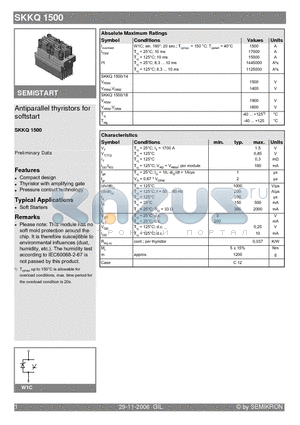 SKKQ1500 datasheet - Antiparallel thyristors for softstart