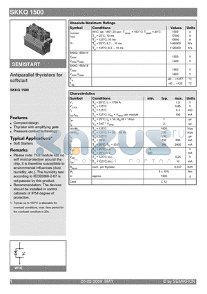 SKKQ1500 datasheet - Antiparallel thyristors for softstart