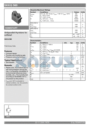 SKKQ560 datasheet - Antiparallel thyristors for softstart