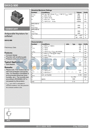 SKKQ800 datasheet - Antiparallel thyristors for softstart