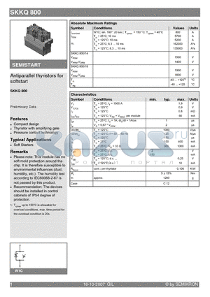 SKKQ800 datasheet - Antiparallel thyristors for softstart