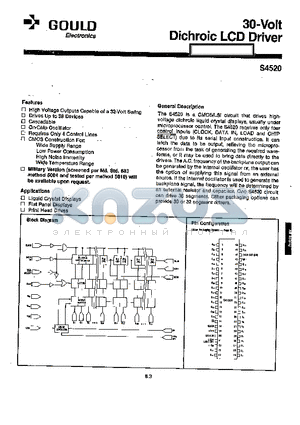 S4520A datasheet - 30-VOLT DICHROIC LCD DRIVER