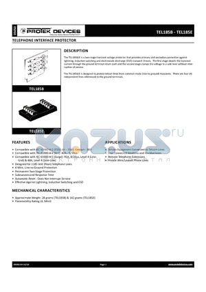 TEL185B datasheet - TELEPHONE INTERFACE PROTECTOR