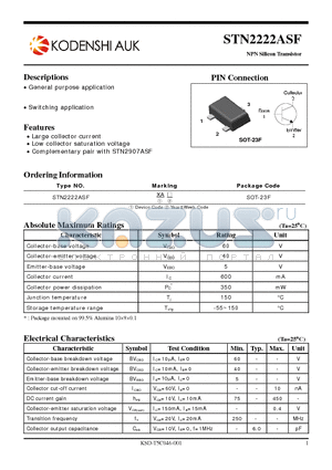 STN2222ASF datasheet - NPN Silicon Transistor