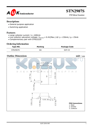 STN2907S datasheet - PNP Silicon Transistor