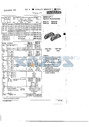 SKKT5608D datasheet - SEMIPACK 1 Thyristor / Diode Modules