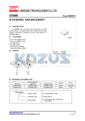 UT6898G-S08-R datasheet - N-CHANNEL ENHANCEMENT