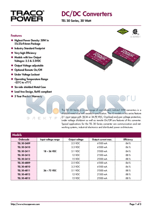 TEL30-2413 datasheet - DC/DC Converters