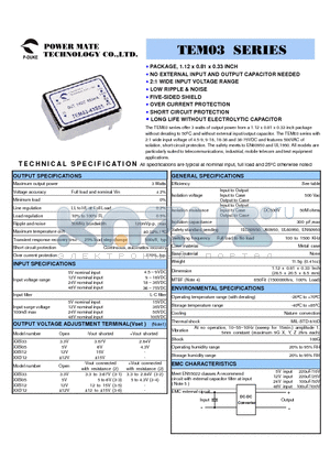 TEM03-24S12 datasheet - TEM03 SERIES