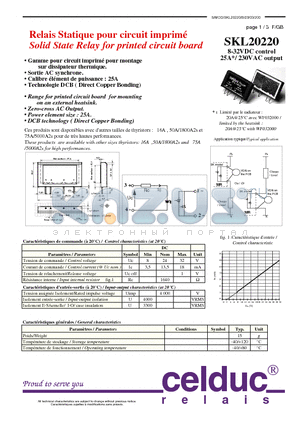 SKL20220 datasheet - Solid State Relay for printed circuit board
