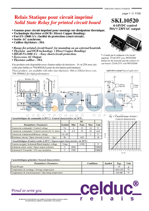 SKL10520 datasheet - Solid State Relay for printed circuit board