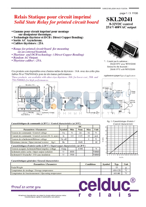 SKL20241 datasheet - Solid State Relay for printed circuit board