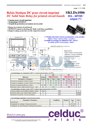 SKLD11006 datasheet - DC Solid State Relay for printed circuit boards