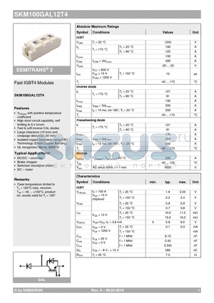 SKM100GAL12T4 datasheet - Fast IGBT4 Modules