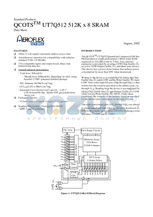 UT7Q512 datasheet - 512K x 8 SRAM