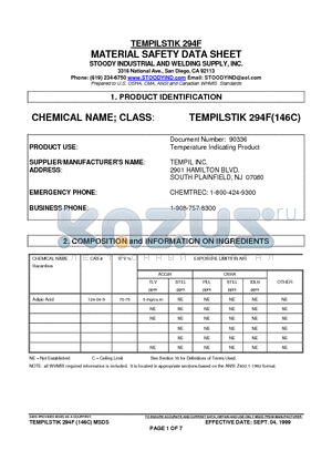 TEMPILSTIK294F datasheet - TEMPILSTIK294F