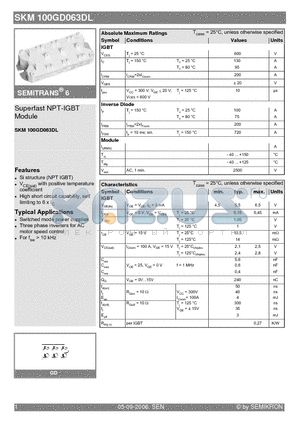 SKM100GD063DL_06 datasheet - Superfast NPT-IGBT Module