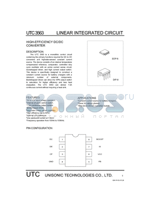 UTC3563 datasheet - LINEAR INTEGRATED CIRCUIT