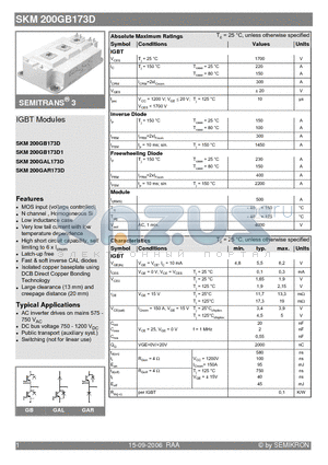 SKM200GB173D_06 datasheet - IGBT Modules