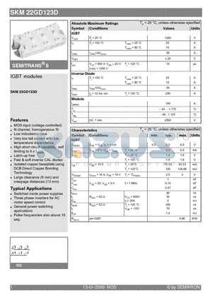 SKM22GD123D datasheet - IGBT modules