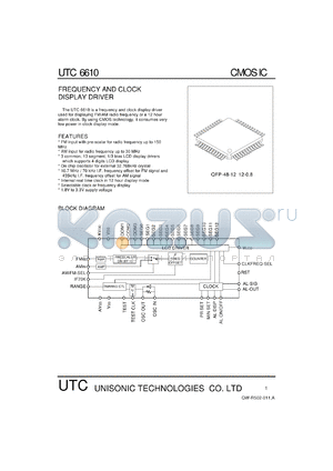 UTC6610 datasheet - CMOS IC