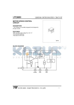 UTC6650 datasheet - MOTOR SPEED CONTROL CIRCUIT