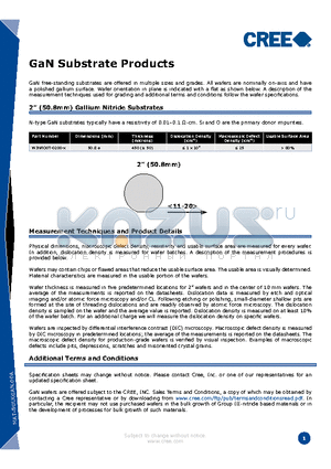 W3NRD0T-0200-X datasheet - GaN Substrate Products