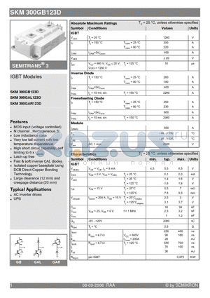 SKM300GAR123D datasheet - IGBT Modules