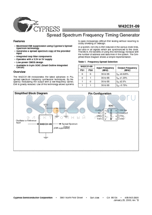 W42C31 datasheet - Spread Spectrum Frequency Timing Generator