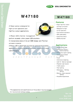 W47180 datasheet - Z Power LED