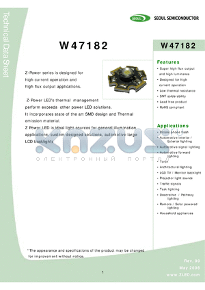 W47182 datasheet - Z Power LED