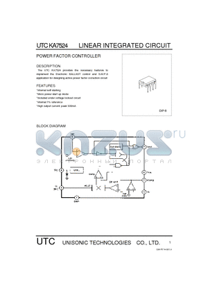 UTCKA7524 datasheet - POWER FACTOR CONTROLLER