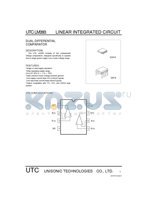 UTCLM393 datasheet - DUAL DIFFERENTIAL COMPARATOR