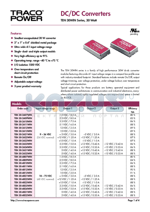 TEN30-2413WIN datasheet - DC/DC Converters