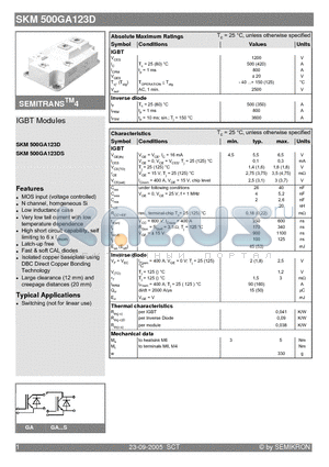 SKM500GA123D datasheet - IGBT Modules