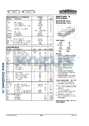 SKM50GAL123D datasheet - SEMITRANS M IGBT Modules