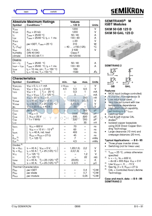 SKM50GAL123D datasheet - SEMITRANS^ M IGBT Modules