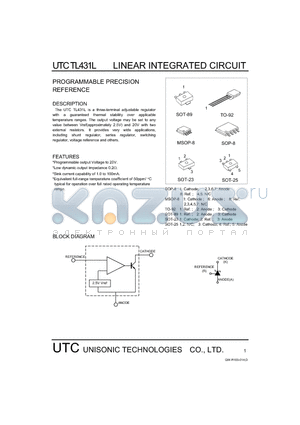 UTCTL431L datasheet - LINEAR INTEGRATED CIRCUIT