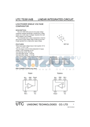 UTCTS391A datasheet - LINEAR INTEGRATED CIRCUIT