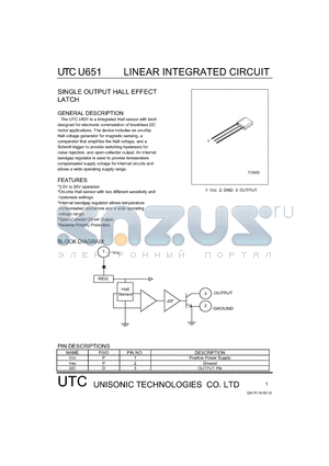 UTCU651 datasheet - LINEAR INTEGRATED CIRCUIT